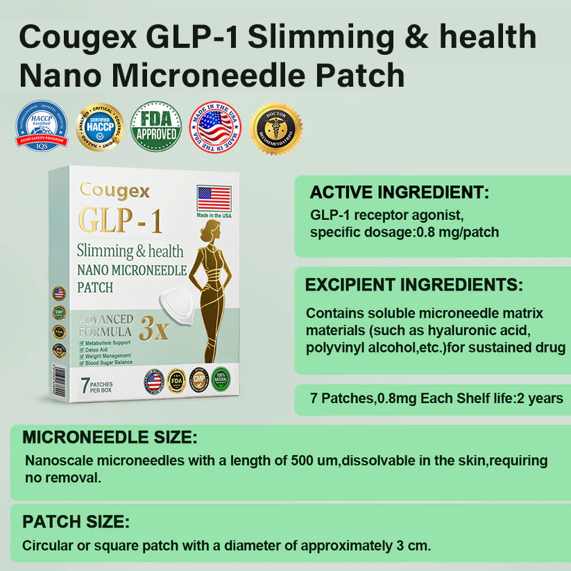 Cougex® Nano-Microneedle Wellness Patch | Curbs Cravings + Sustained Release | USA-Made
